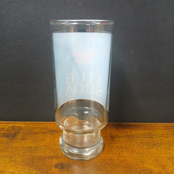 VTG Canada Dry - Club Soda Tumbler Footed Advertising Glass - 6.5" Tall - Picture 3 of 5